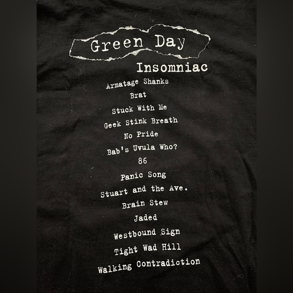 Wild Oats Vintage 1995 Green Day 'Insomniac' Album Promo T-Shirt – Rare Band Tee - Picture 5 of 7